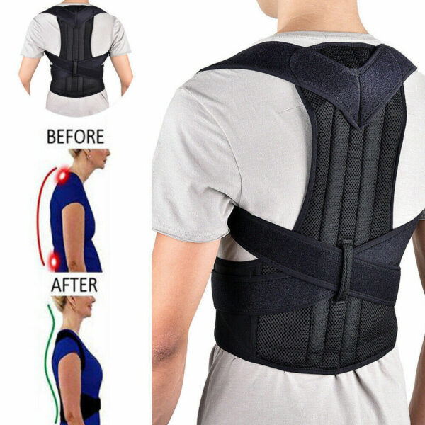 Adjustable Posture Corrector Back Brace Vest For Men Women Lumbar Shoulder Support Belt - Image 3