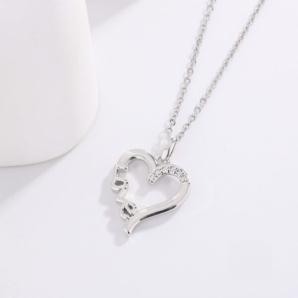 Creative Heart Design LOVE Titanium Steel Necklace LOVE Pendant For Women Wedding Anniversary Party Statement Neck Accessories Jewelry Gift - Image 3