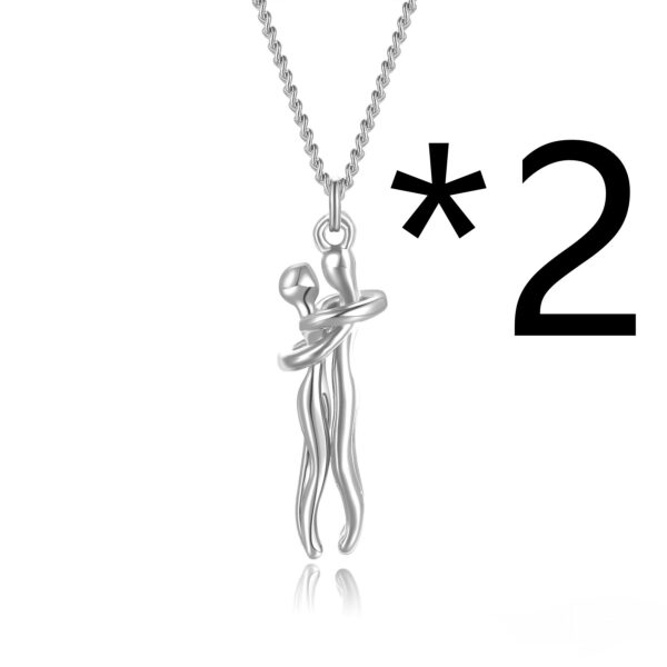 Hot Sale Affectionate Hug Necklace Couples Anniversary Valentine's Day  Gift Fashion Punk Street Style Pendant Necklace - Image 2