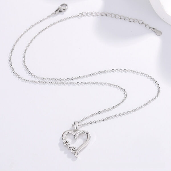 Creative Heart Design LOVE Titanium Steel Necklace LOVE Pendant For Women Wedding Anniversary Party Statement Neck Accessories Jewelry Gift - Image 2