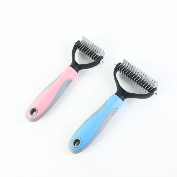 Stainless Double-sided Pet Brush Hair Removal Comb Grooming Dematting Dog Grooming Shedding Tools - Image 7