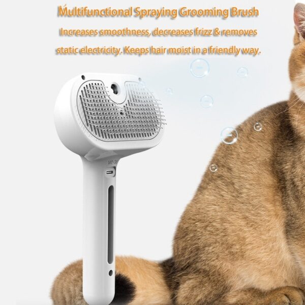 Pet Comb Self Cleaning Pets Hair Remover Brush For Dogs Grooming Tools Dematting Comb Built-in Mist Humidifier Pet Products - Image 2