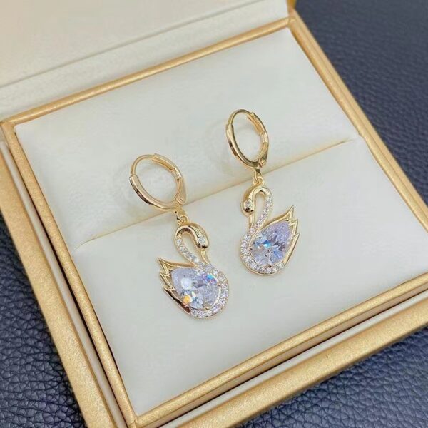 Sweet Rhinestone Swan Earrings Ins Fashion Earrings For Women Jewelry - Image 7