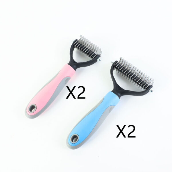 Stainless Double-sided Pet Brush Hair Removal Comb Grooming Dematting Dog Grooming Shedding Tools - Image 5