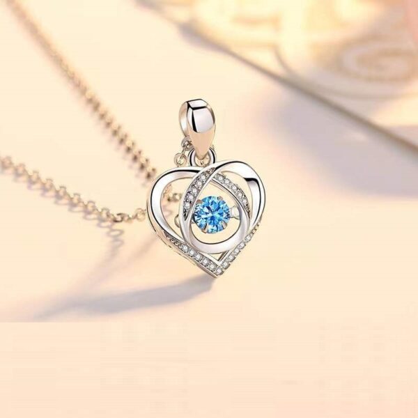 S925 Beating Heart-shaped Necklace Women Luxury Love Rhinestones Necklace Jewelry Gift For Valentine's Day - Image 8