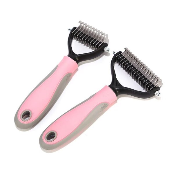 Stainless Double-sided Pet Brush Hair Removal Comb Grooming Dematting Dog Grooming Shedding Tools - Image 3