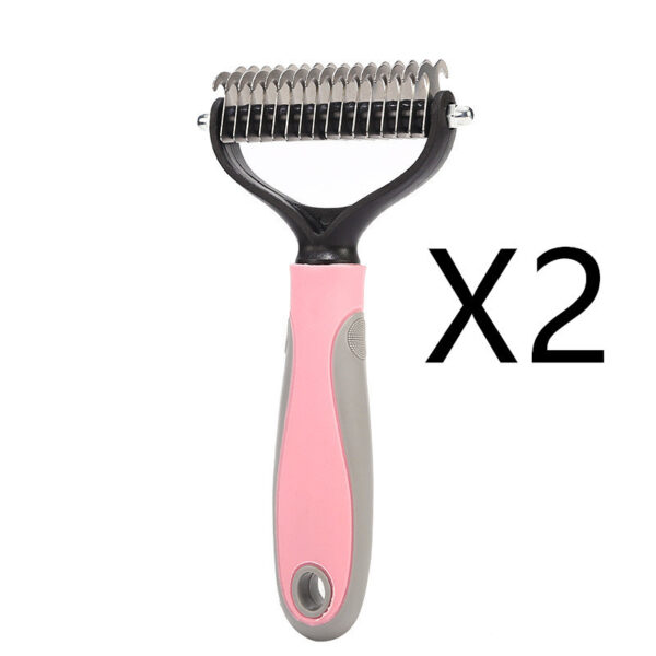 Stainless Double-sided Pet Brush Hair Removal Comb Grooming Dematting Dog Grooming Shedding Tools - Image 6