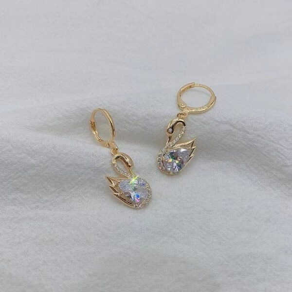 Sweet Rhinestone Swan Earrings Ins Fashion Earrings For Women Jewelry - Image 6